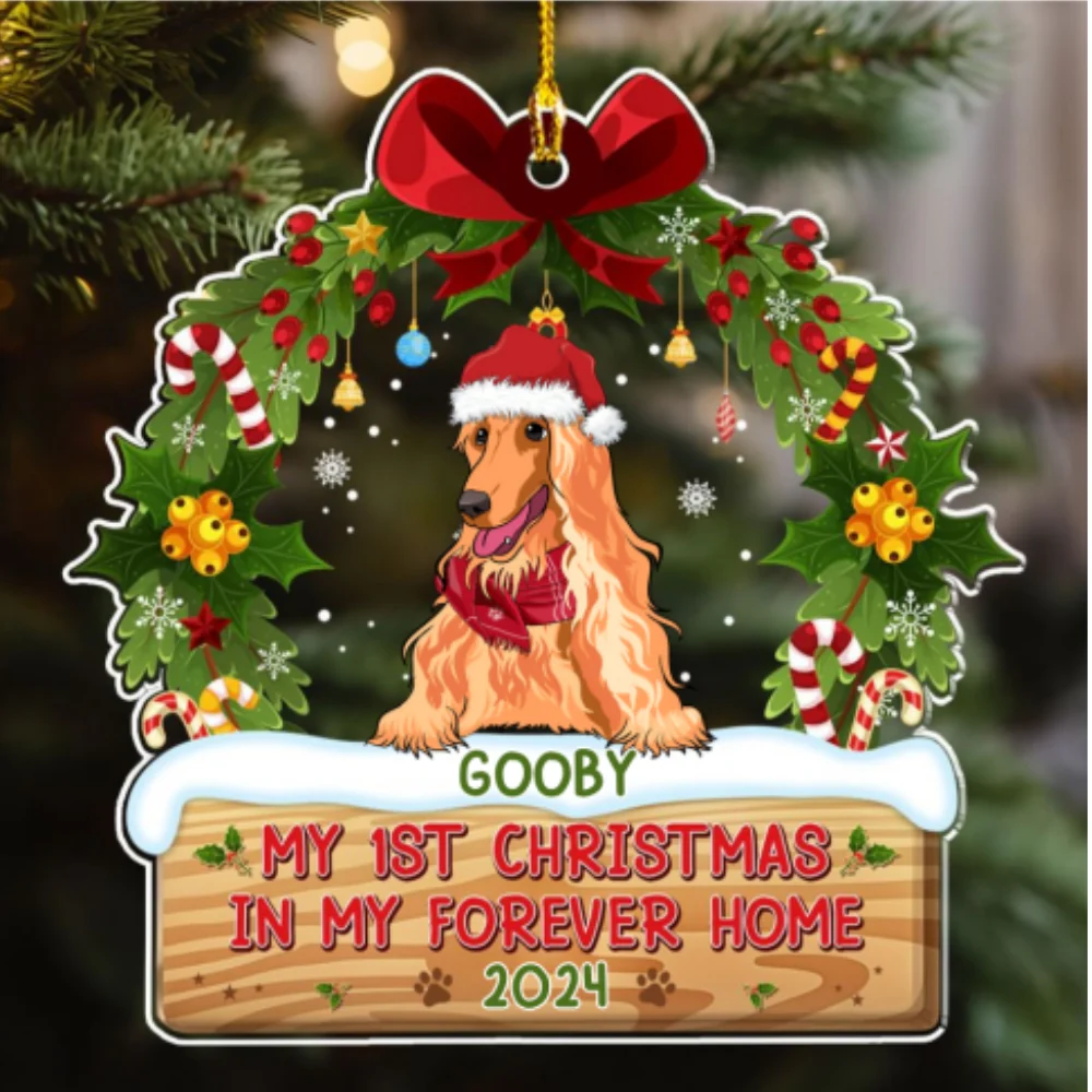 1st Christmas In Forever Home - Personalized Custom Acrylic Ornament - Image 5