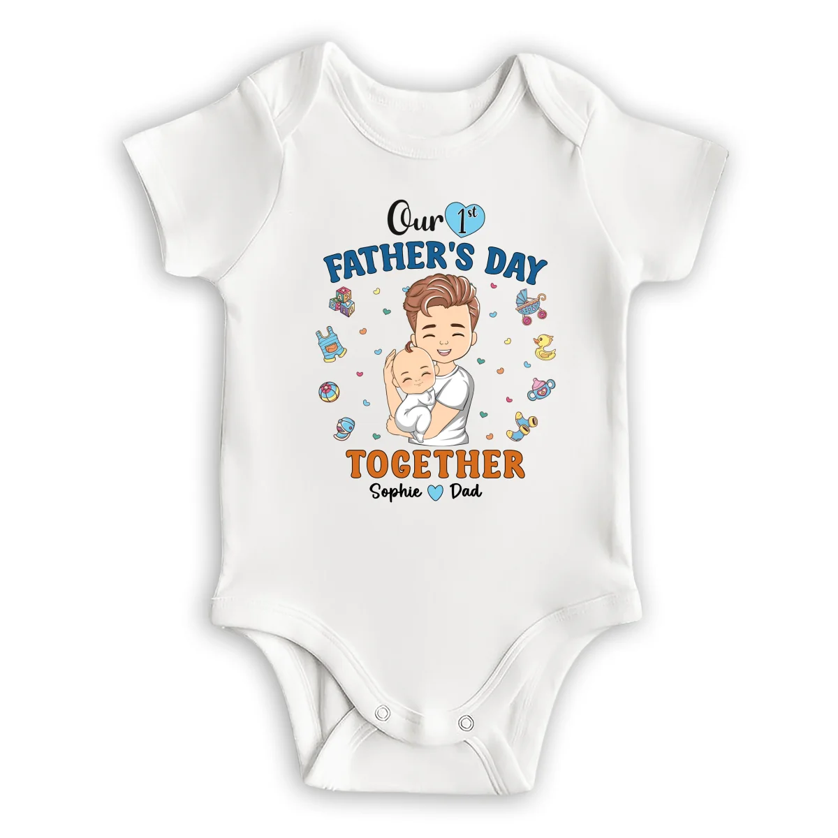 1st Fathers Day Together - Personalized Custom Onesie - Image 7