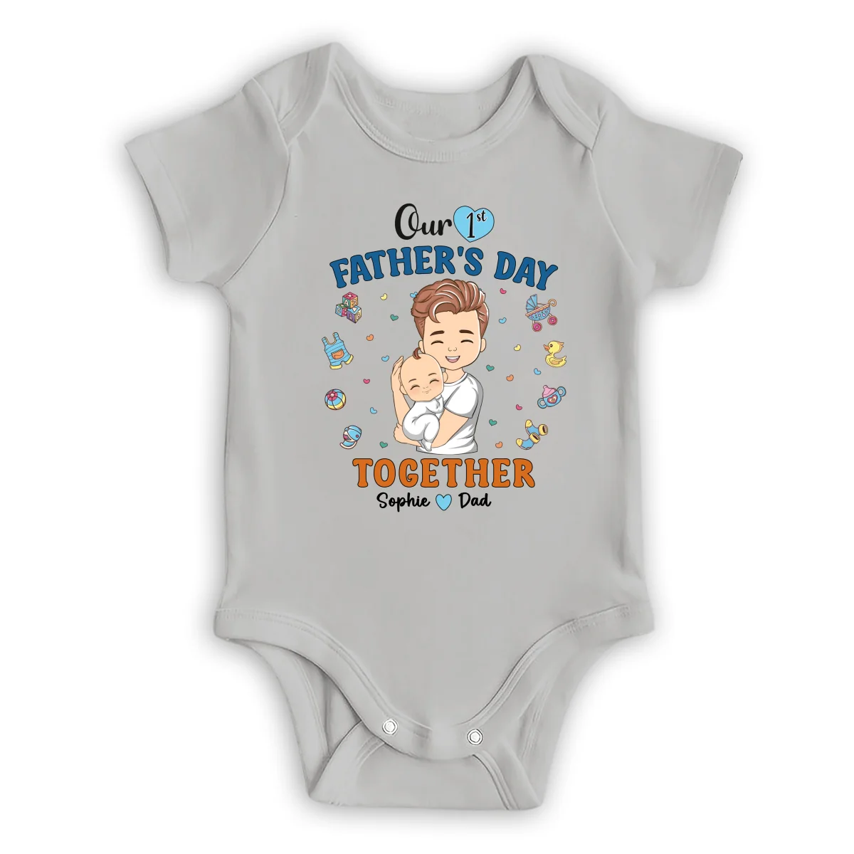 1st Fathers Day Together - Personalized Custom Onesie - Image 8