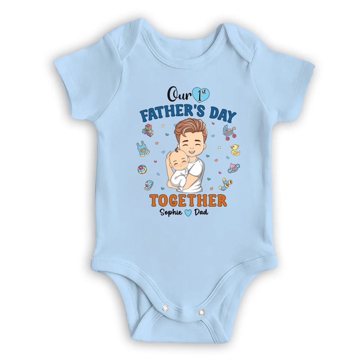 1st Fathers Day Together - Personalized Custom Onesie - Image 9