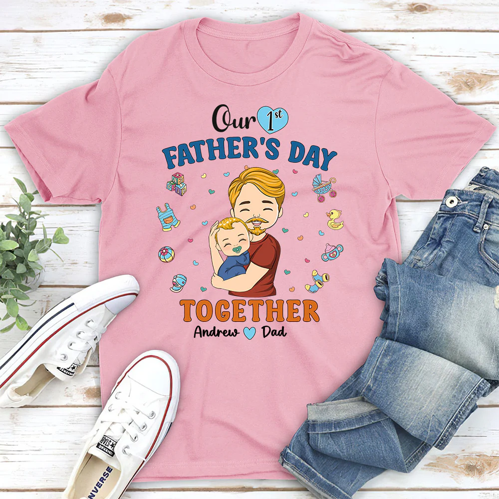 1st Fathers Day Together - Personalized Custom Shirt - Image 5