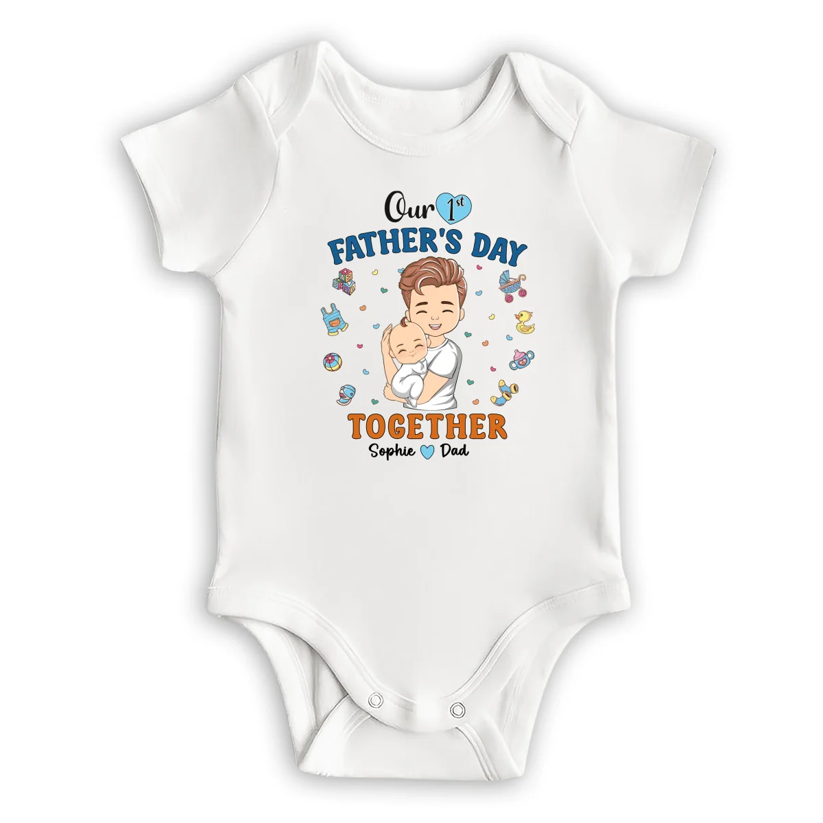 1st Fathers Day Together - Personalized Custom T-shirt And Onesie - Image 10