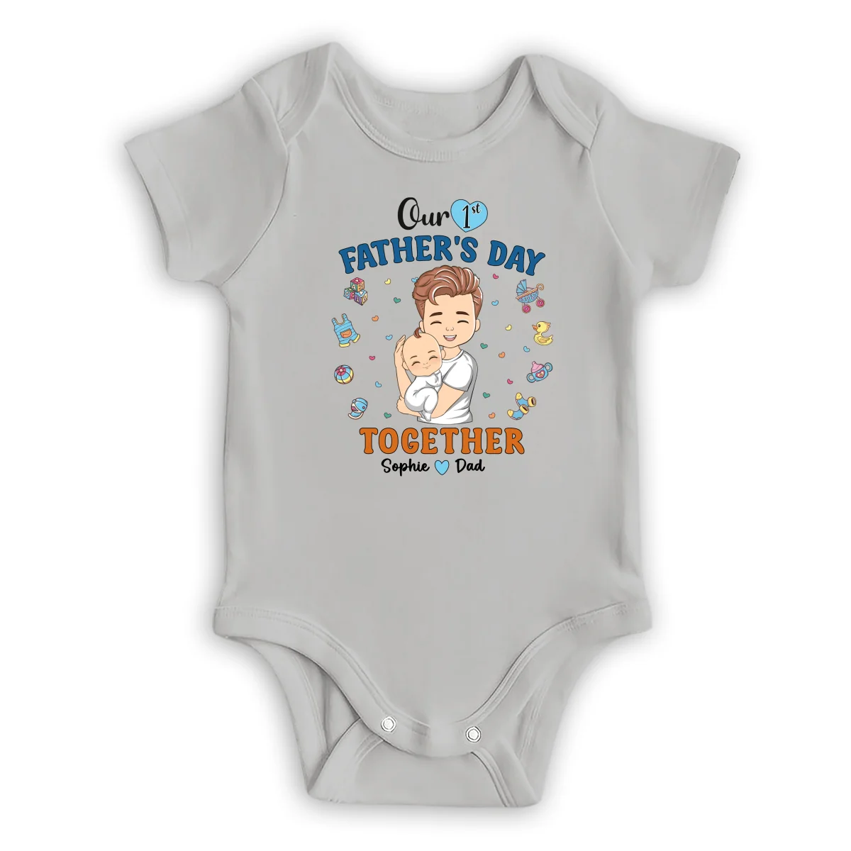 1st Fathers Day Together - Personalized Custom T-shirt And Onesie - Image 11