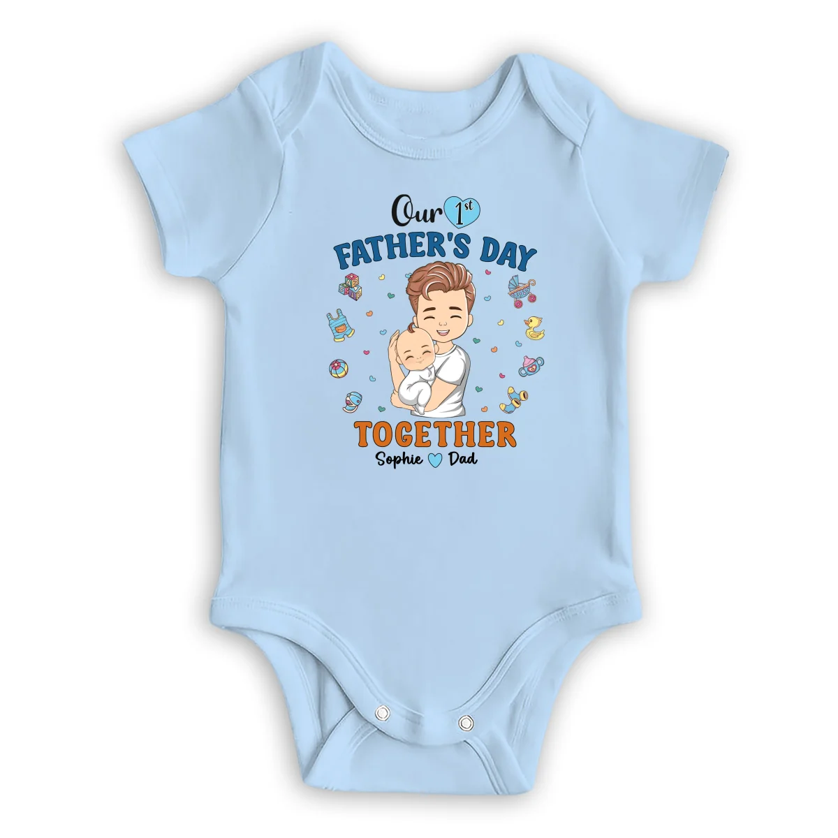 1st Fathers Day Together - Personalized Custom T-shirt And Onesie - Image 12