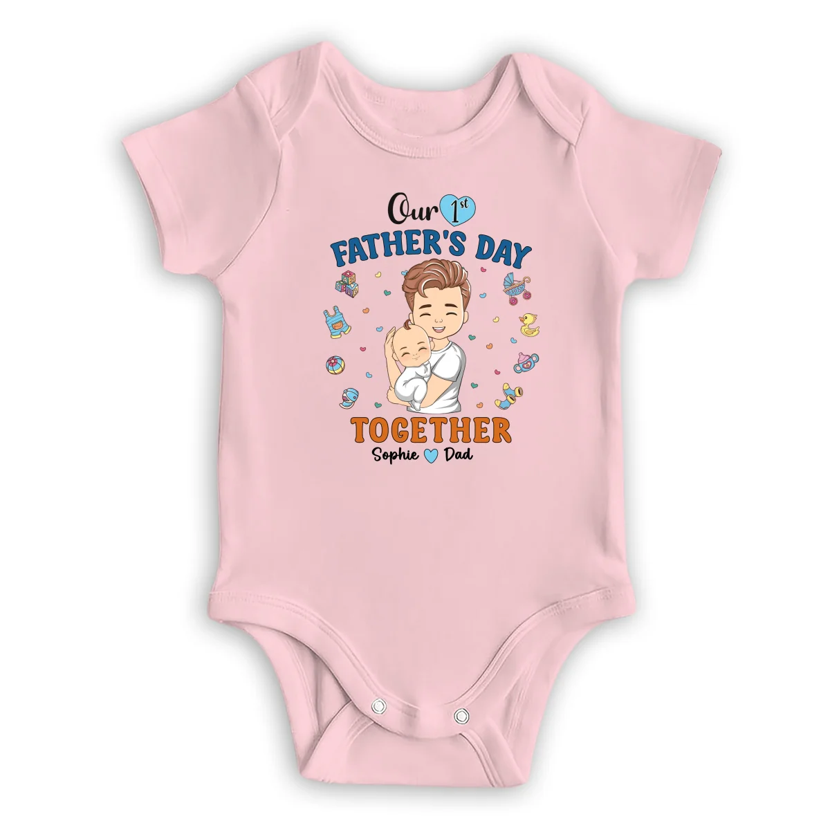 1st Fathers Day Together - Personalized Custom T-shirt And Onesie - Image 13