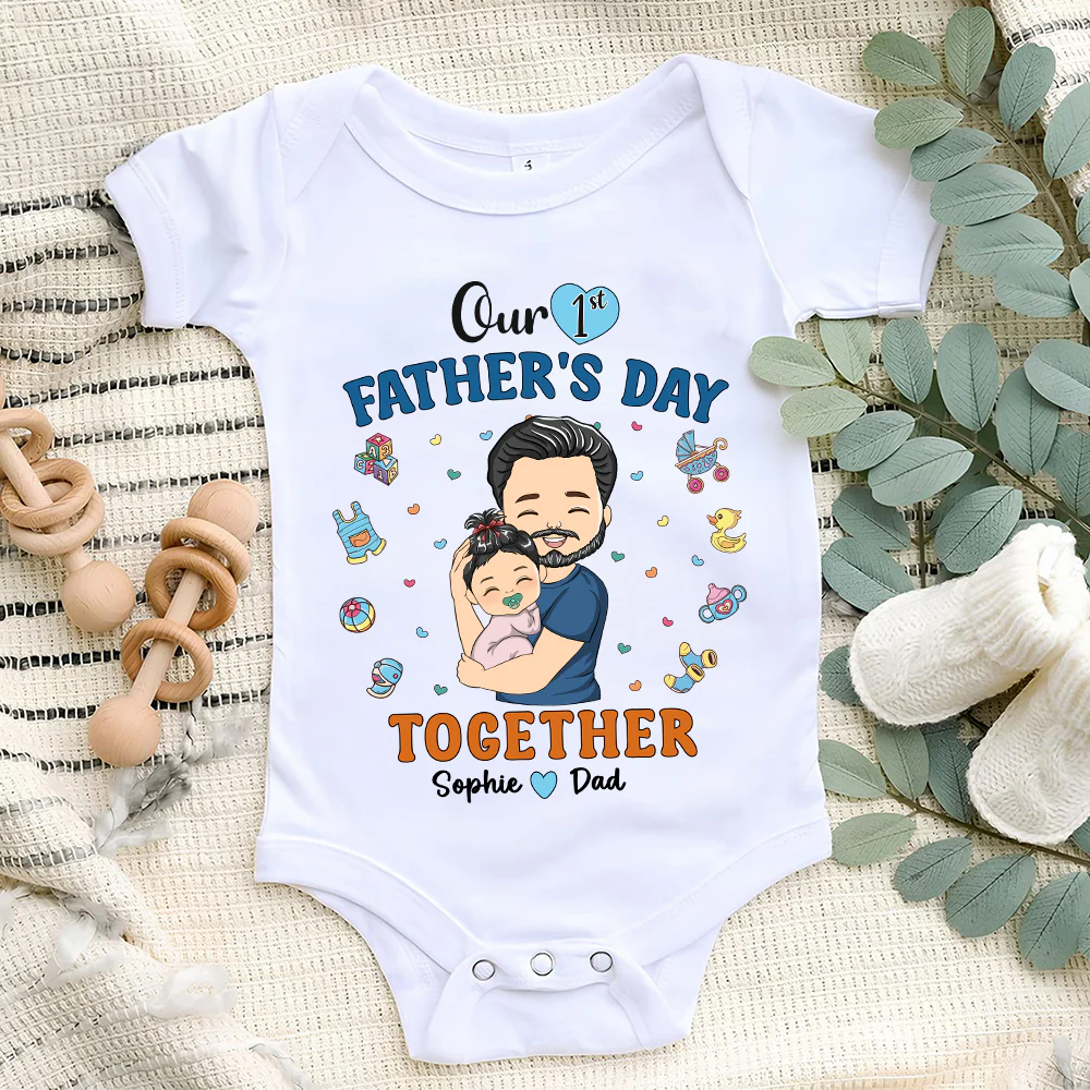 1st Fathers Day Together - Personalized Custom T-shirt And Onesie - Image 5