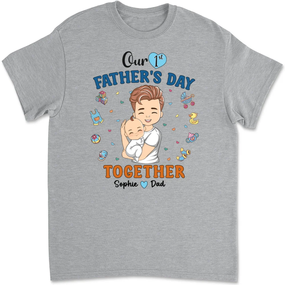 1st Fathers Day Together - Personalized Custom T-shirt And Onesie - Image 7