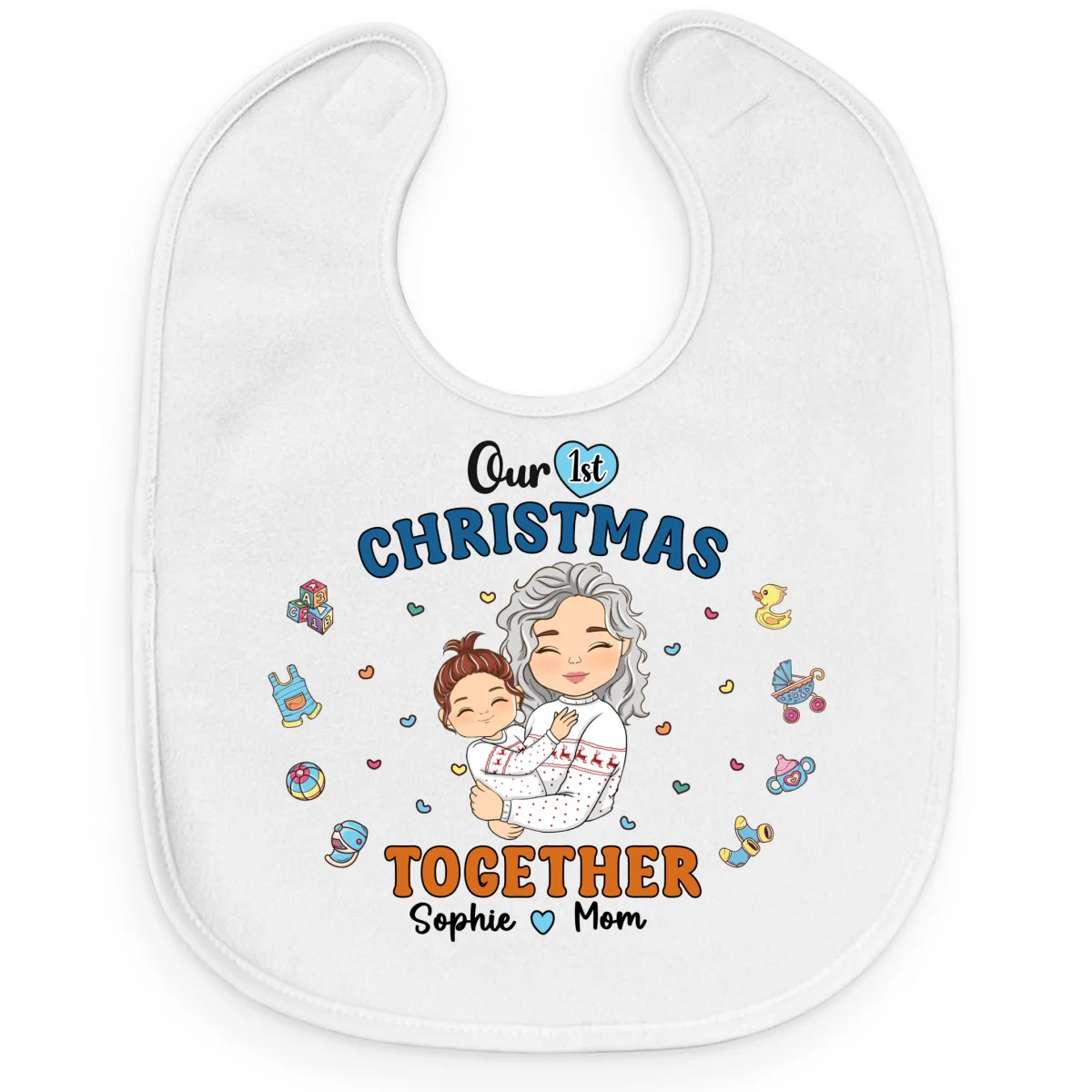 1st Mothers Day Together - Personalized Custom Baby Bib - Image 6