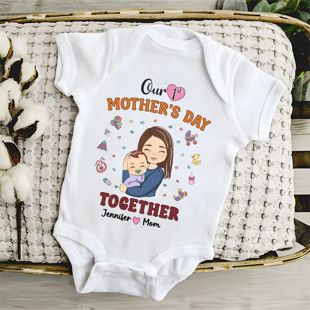 1st Mothers Day Together - Personalized Custom Onesie - Image 4