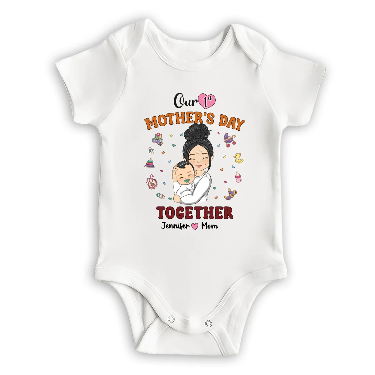 1st Mothers Day Together - Personalized Custom Onesie - Image 6