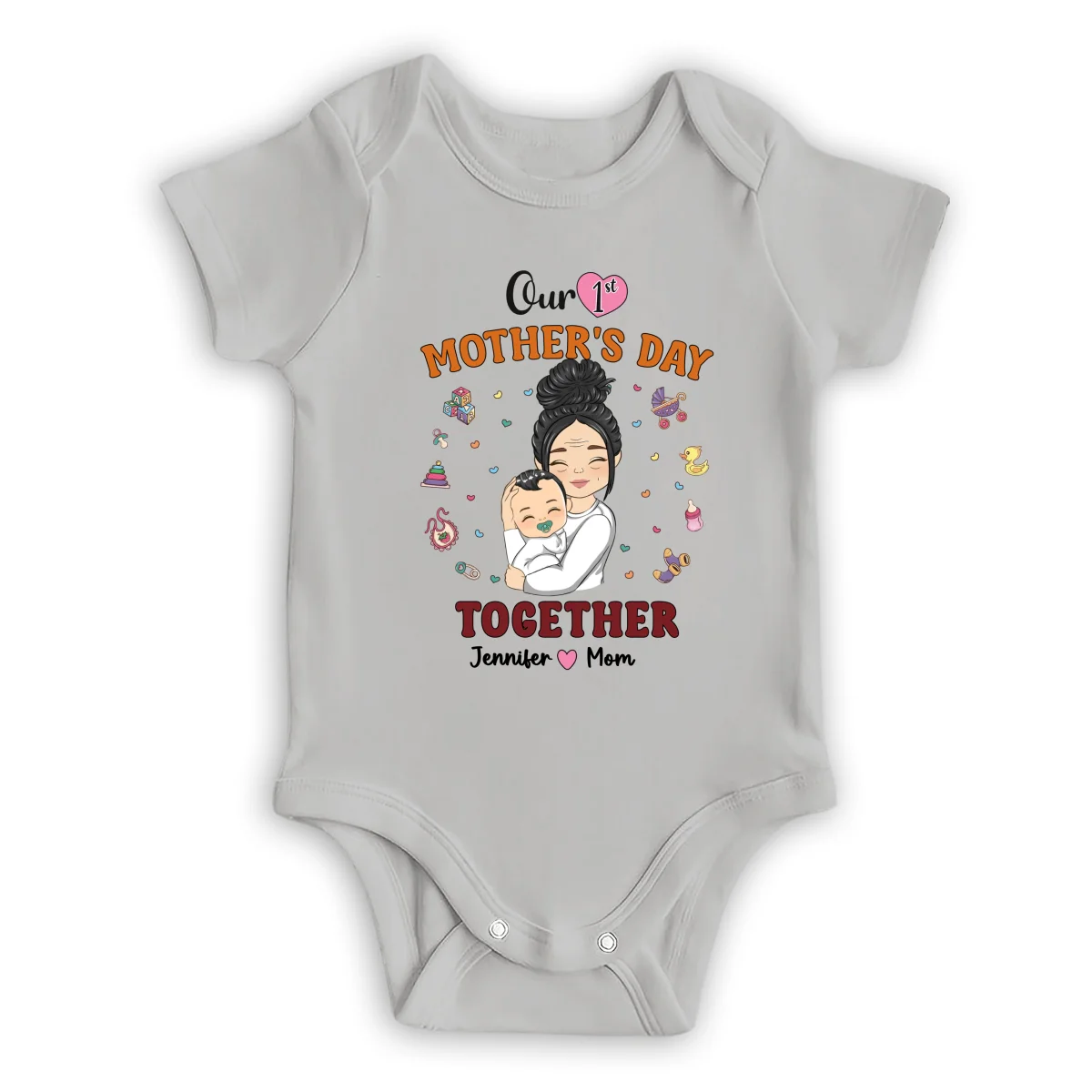 1st Mothers Day Together - Personalized Custom Onesie - Image 7