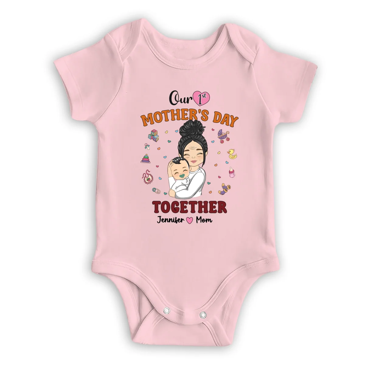 1st Mothers Day Together - Personalized Custom T-shirt And Onesie - Image 13