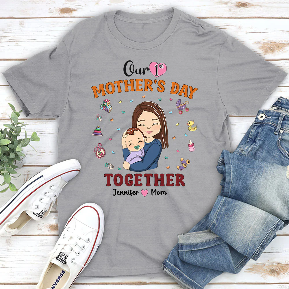 1st Mothers Day Together - Personalized Custom T-shirt And Onesie - Image 2