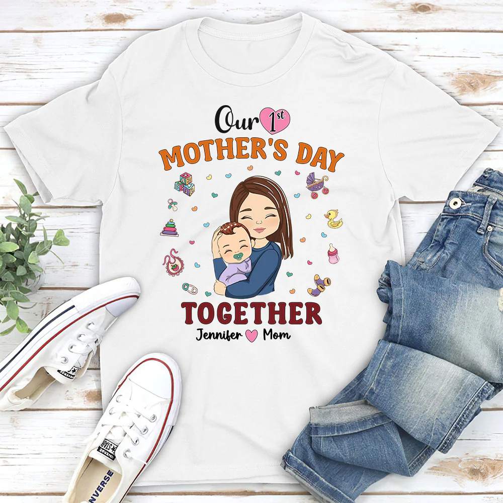 1st Mothers Day Together - Personalized Custom T-shirt And Onesie - Image 3
