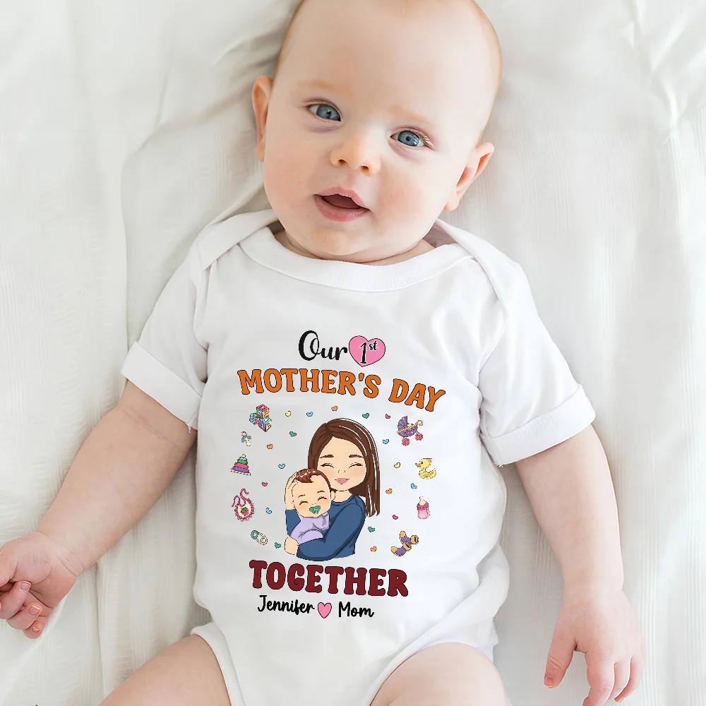 1st Mothers Day Together - Personalized Custom T-shirt And Onesie - Image 5