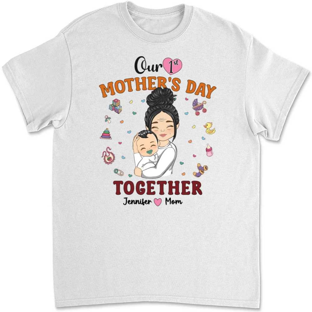 1st Mothers Day Together - Personalized Custom T-shirt And Onesie - Image 6