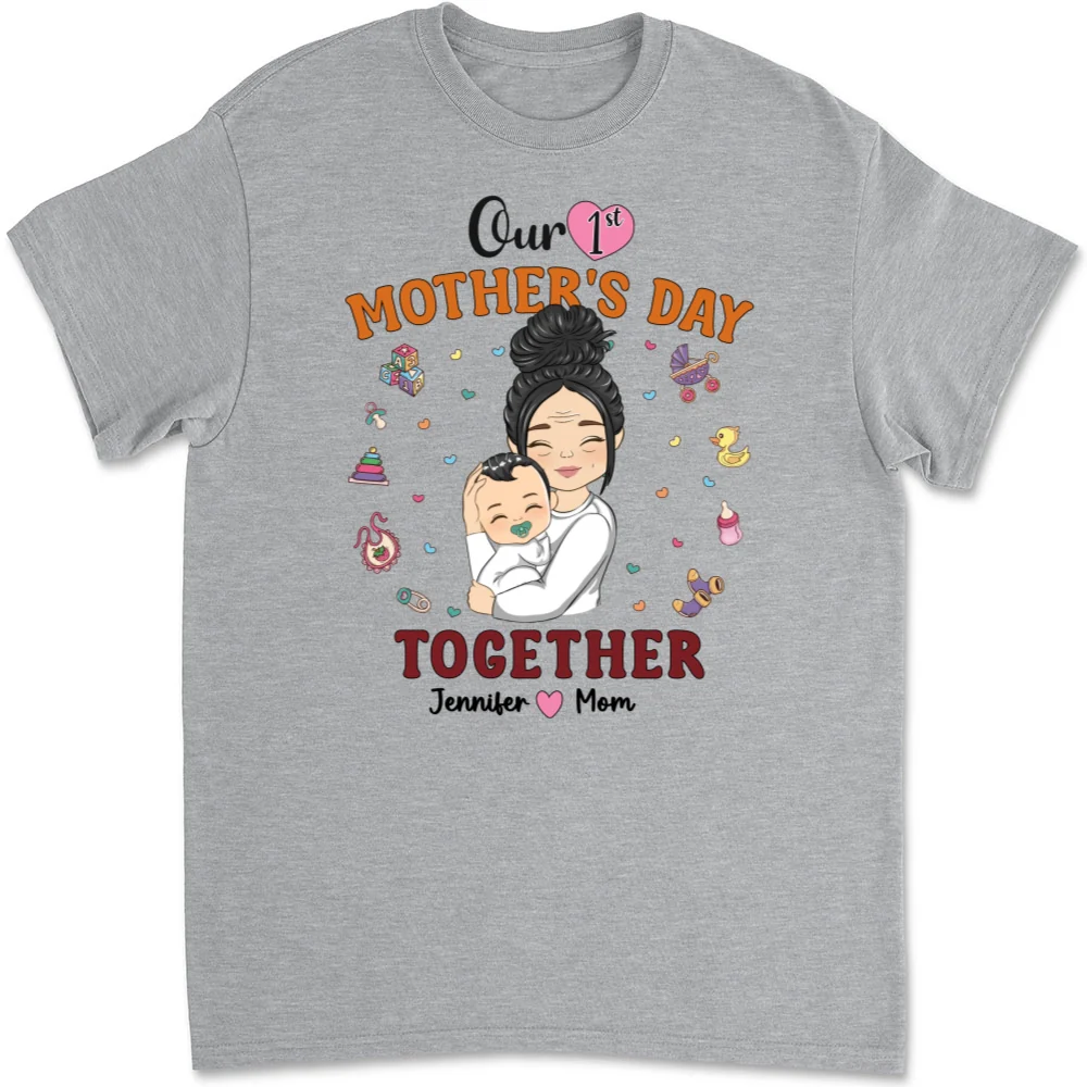 1st Mothers Day Together - Personalized Custom T-shirt And Onesie - Image 7