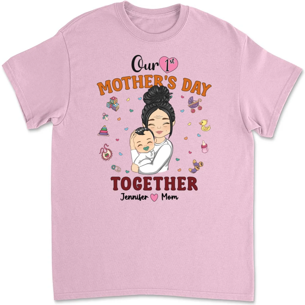 1st Mothers Day Together - Personalized Custom T-shirt And Onesie - Image 9
