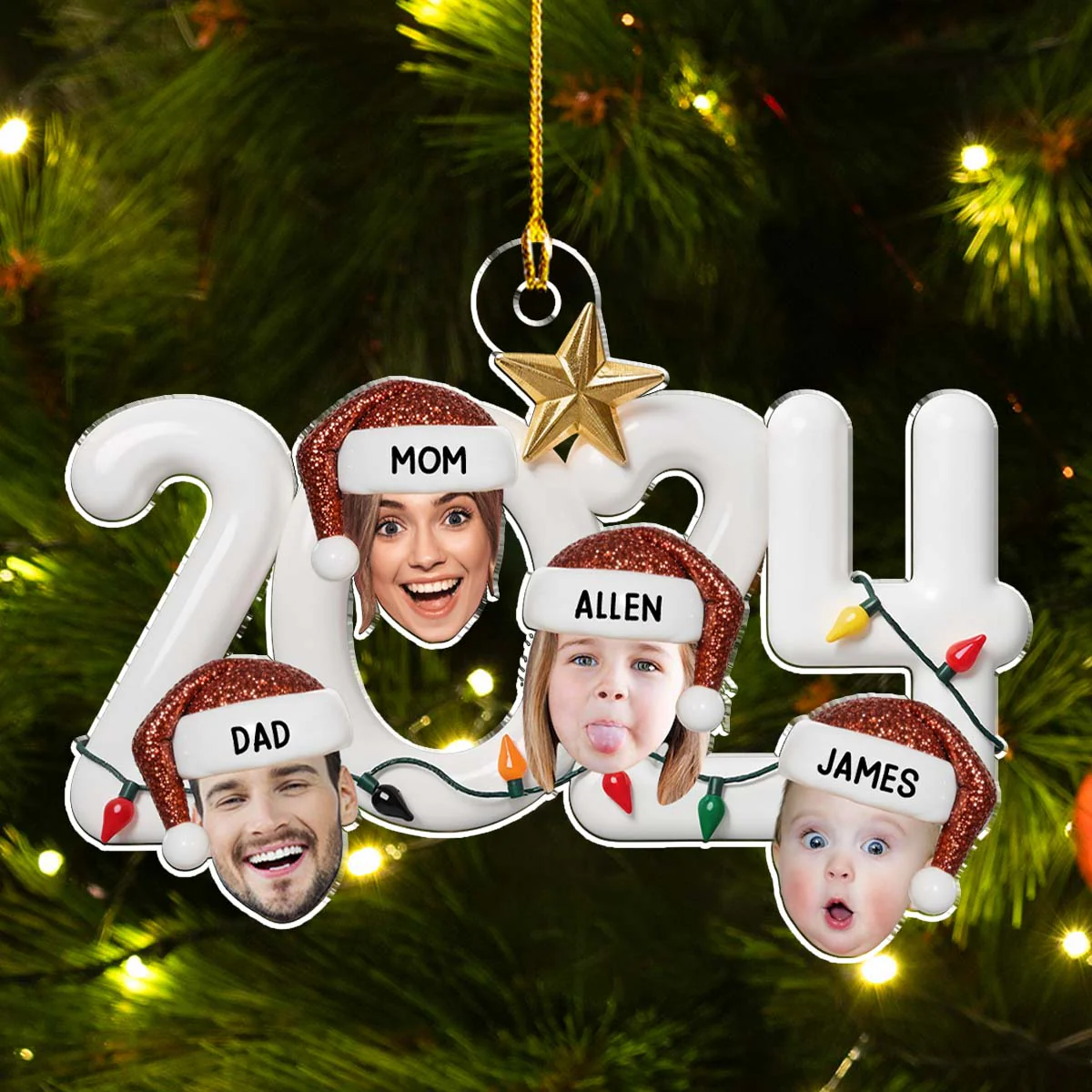 2024 Holiday Photo - Personalized Custom Acrylic Ornament - Image 2