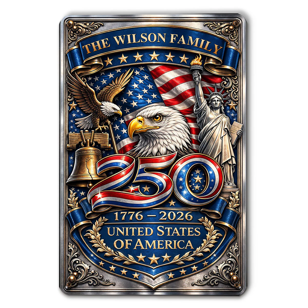 250 Anniversary - Personalized Custom 3D Inflated Effect Metal Sign