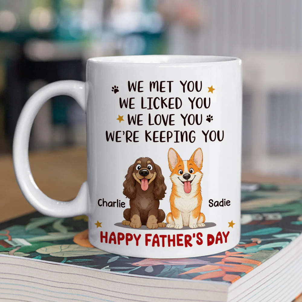2D Dog Stylized Licked You - Personalized Custom Coffee Mug - Image 2