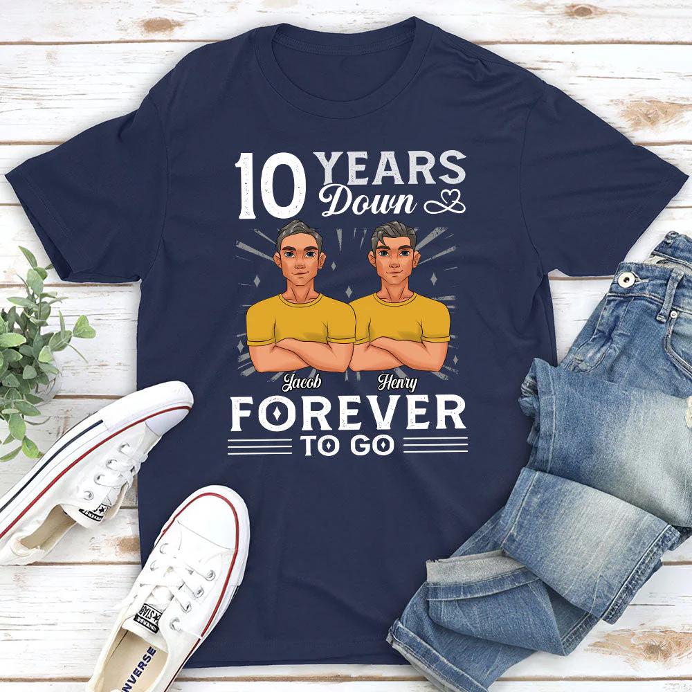Years Down Forever To Go - Personalized Custom Classic T-shirt - Image 2