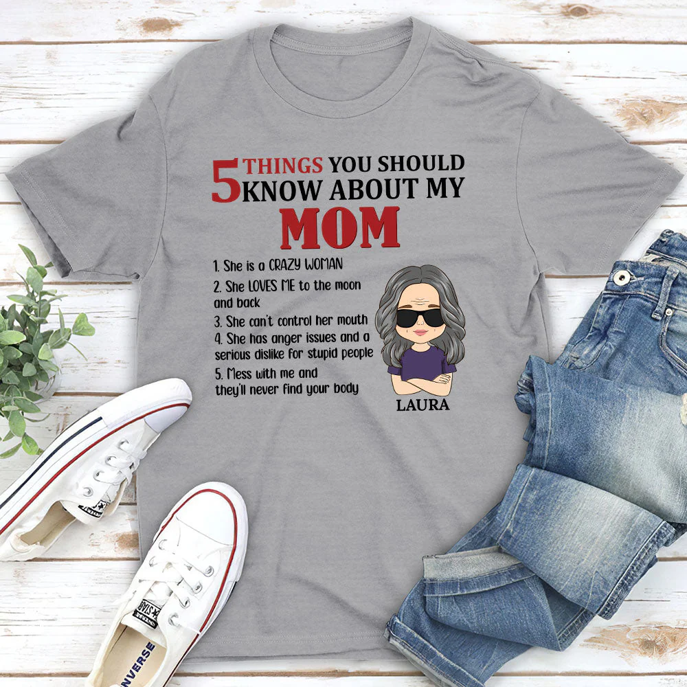 5 Things You Should Know About Grandma - Personalized Custom Unisex T-shirt - Image 3