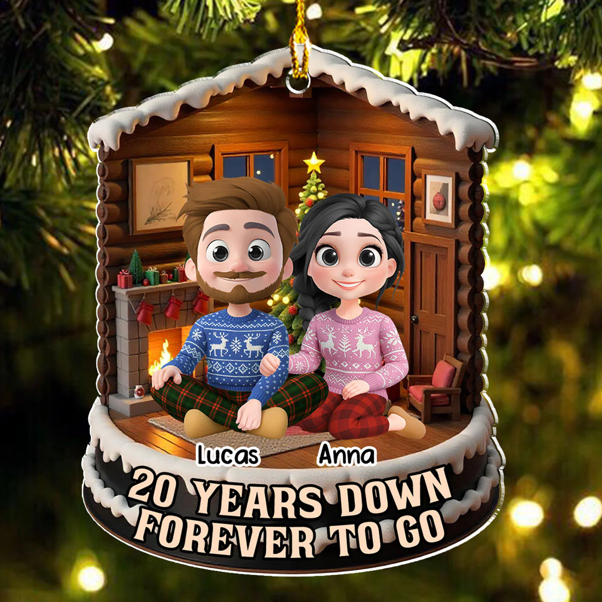 50 Years Down Forever To Go - Personalized Custom Acrylic Ornament - Image 2