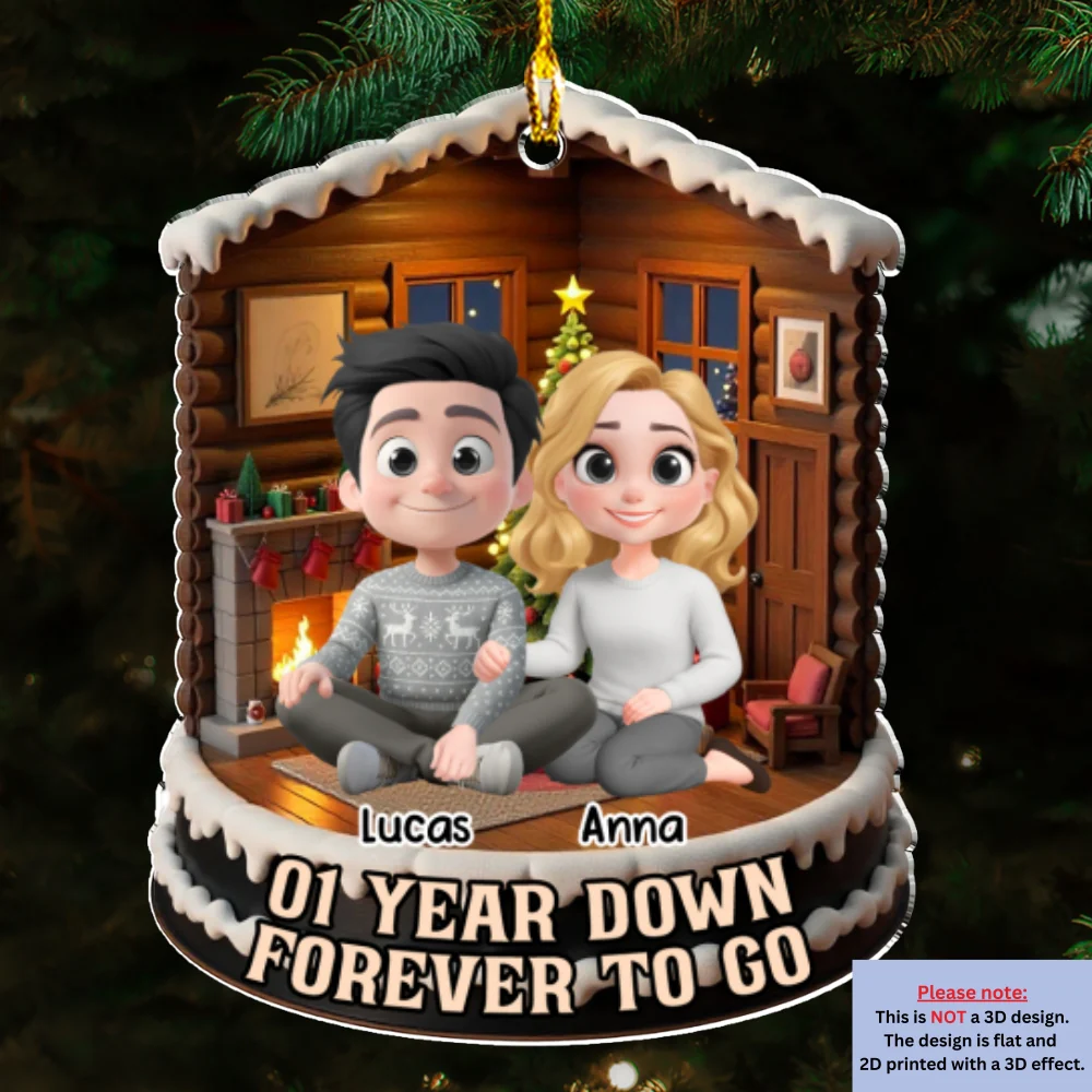 50 Years Down Forever To Go - Personalized Custom Acrylic Ornament - Image 6