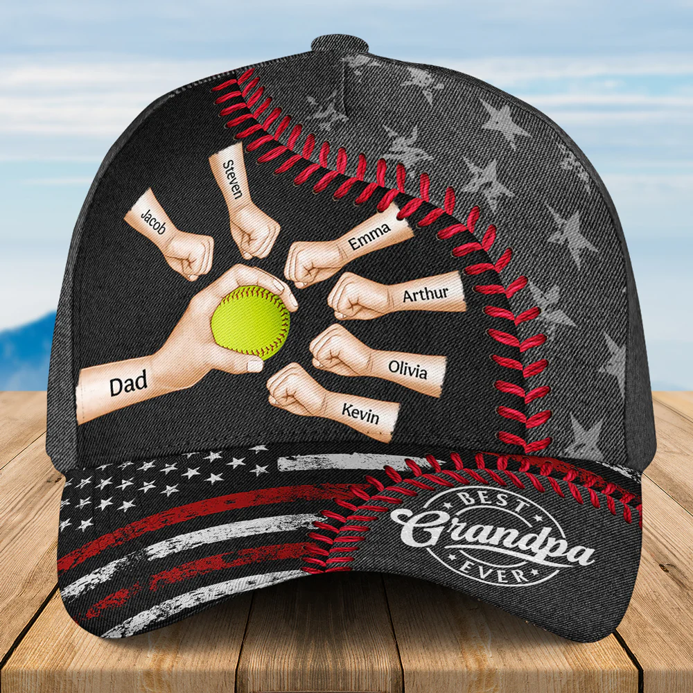 A Baseball Dad Power Is Fueled by Love - Personalized Custom Classic Cap - Image 2