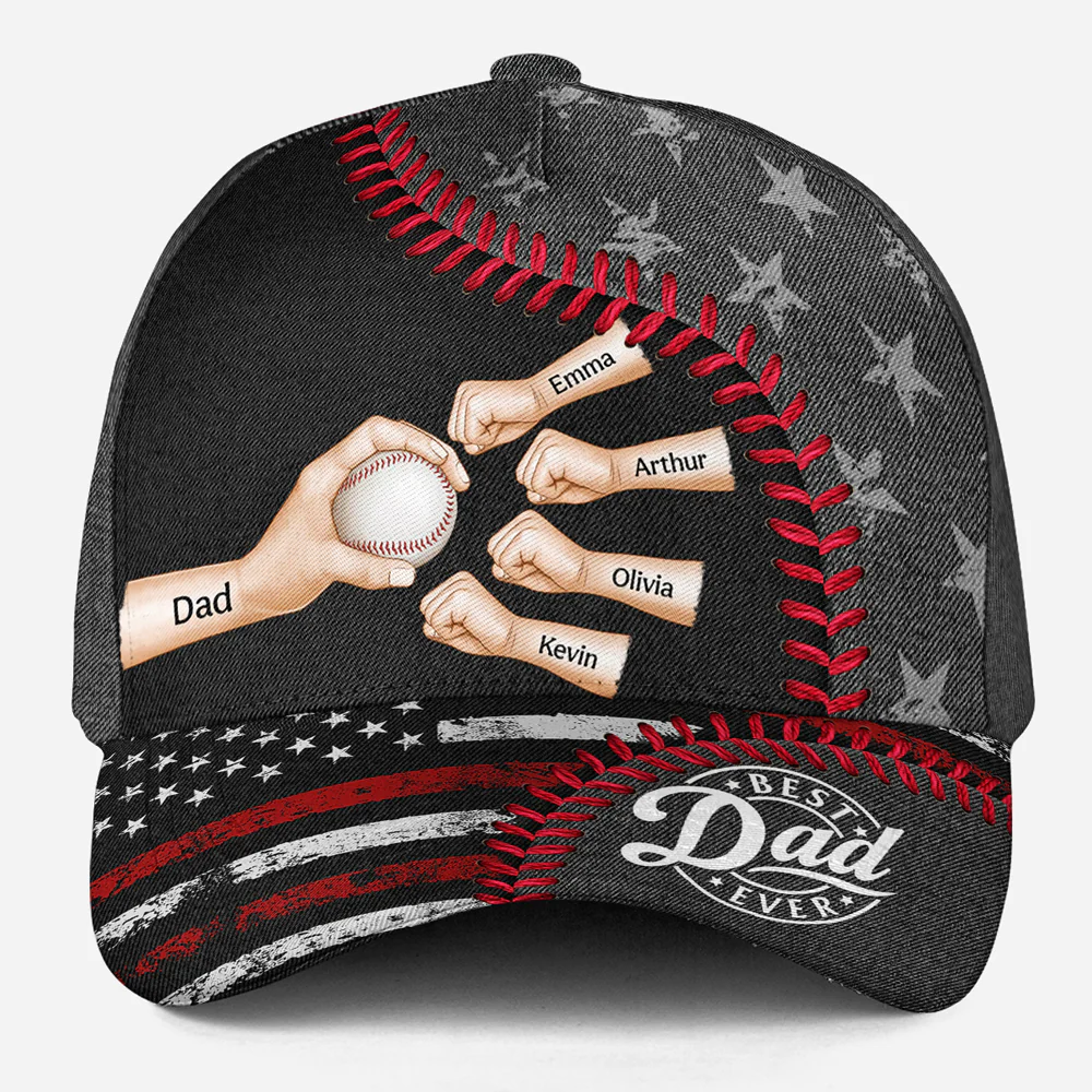 A Baseball Dad Power Is Fueled by Love - Personalized Custom Classic Cap - Image 6