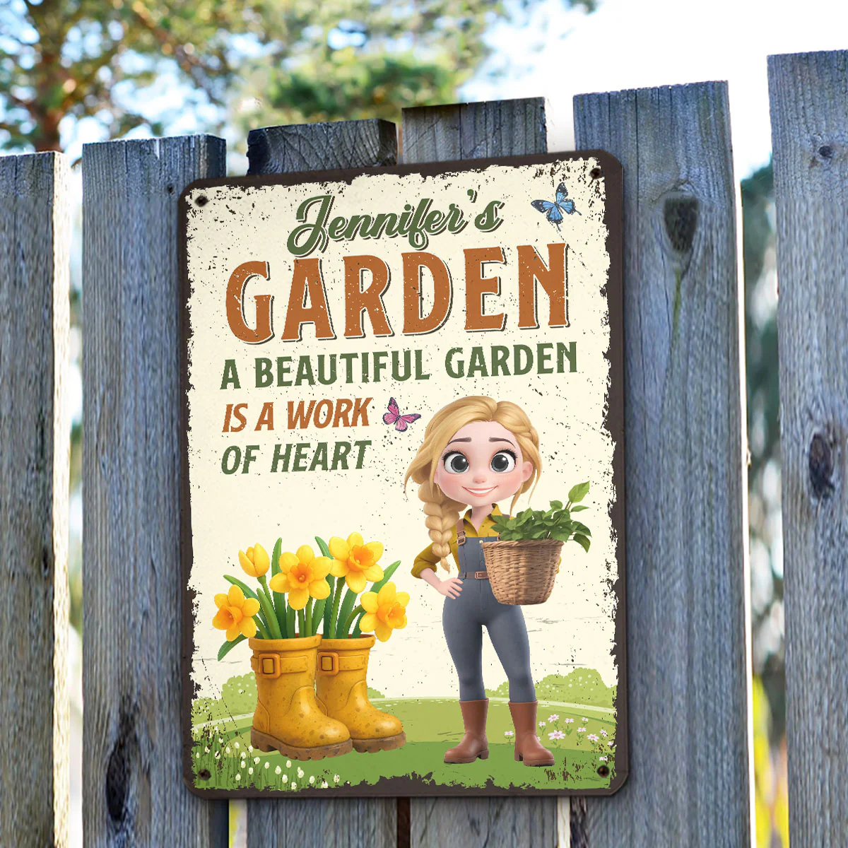 A Beautiful Garden - Personalized Custom Metal Sign - Image 3