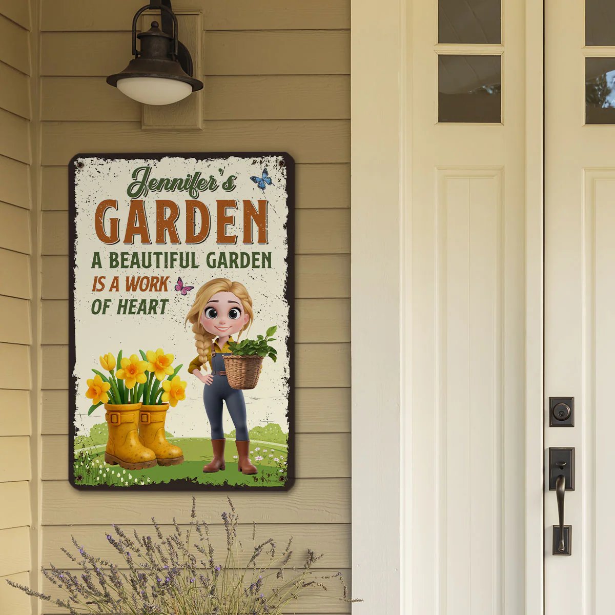 A Beautiful Garden - Personalized Custom Metal Sign - Image 5