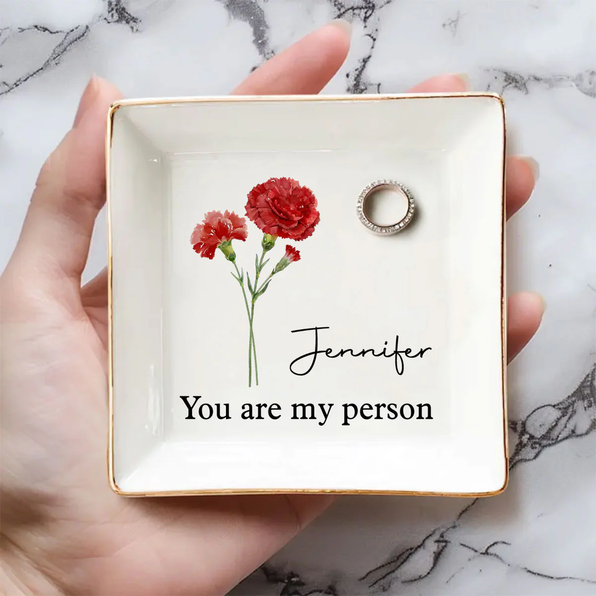 A Best Friend Is A Flower That Never Fades - Personalized Custom Jewelry Dish - Image 2