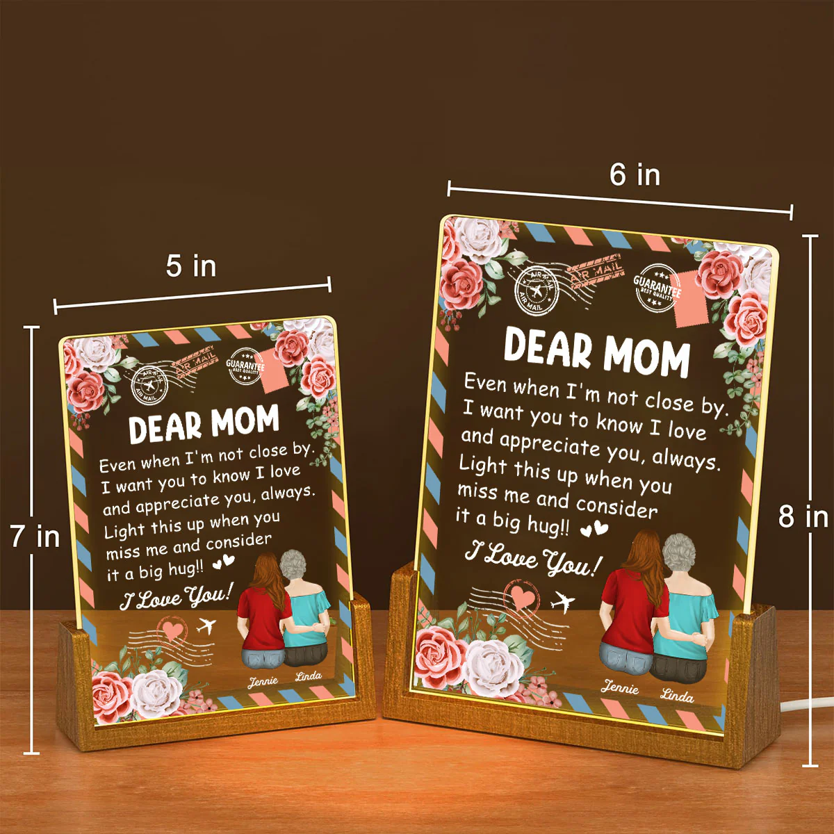 A Big Hug - Personalized Custom Plaque With Walnut Base - Image 4