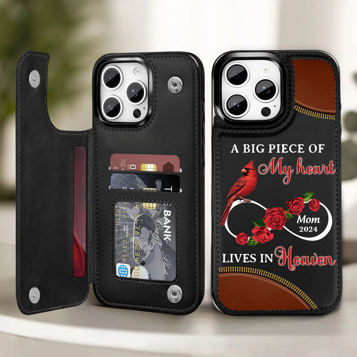 A Big Piece Of My Heart - Personalized Custom Leather Phone Case - Image 2