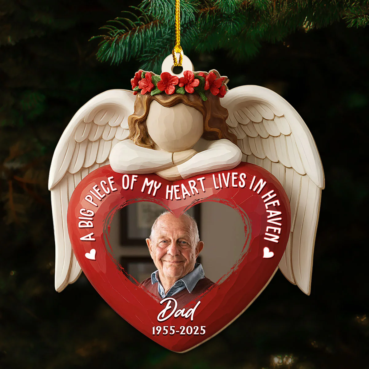 A Big Piece Of My Heart - Personalized Custom Wood Ornament - Image 2