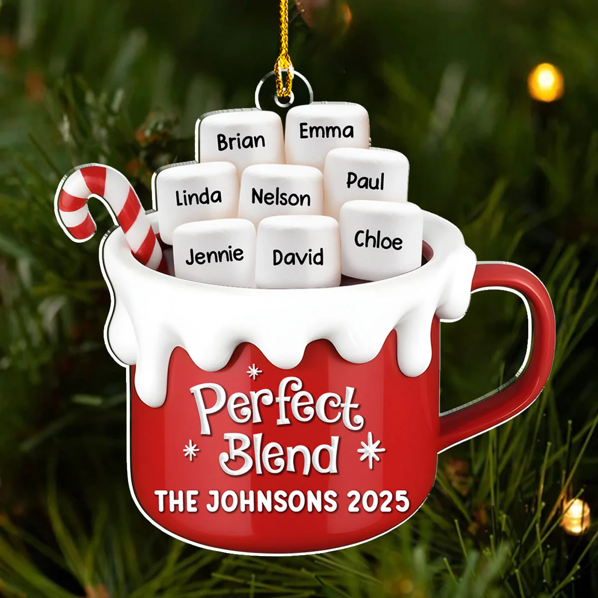 A Blend Of Christmas Cheer - Personalized Custom Acrylic Ornament - Image 2