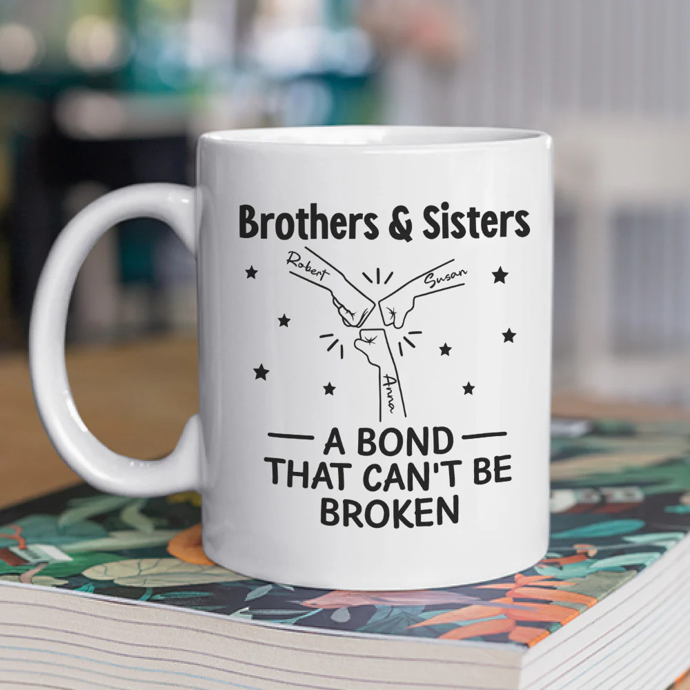 A Bond Between Brothers And Sisters - Personalized Custom Coffee Mug - Image 2