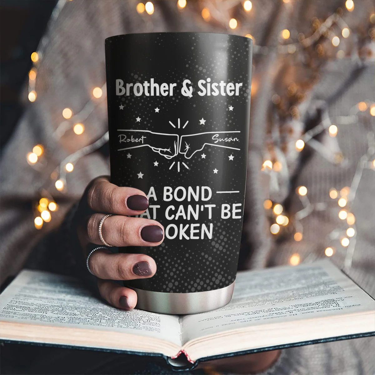 A Bond Between Brothers - Personalized Custom Tumbler - Image 2