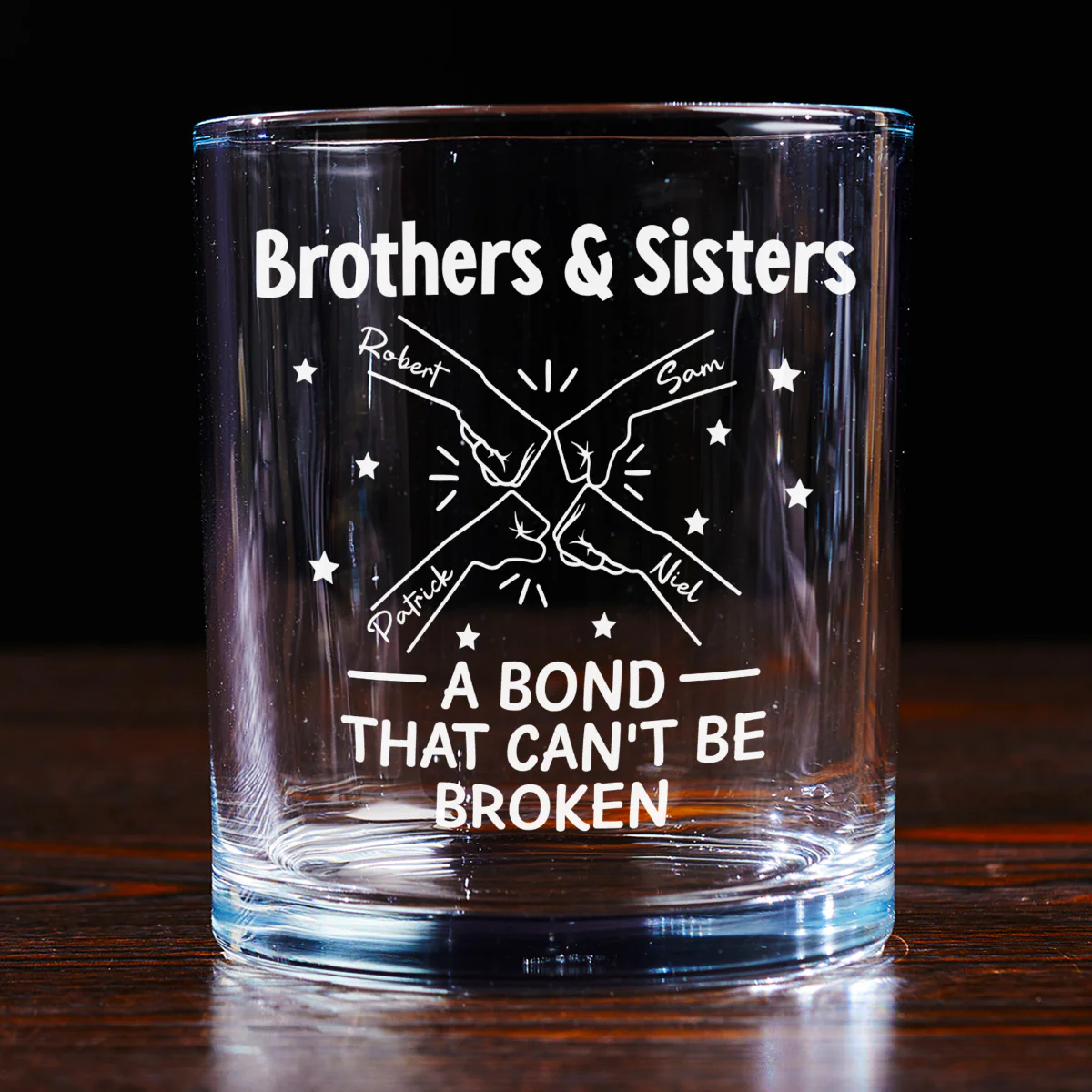 A Bond Between Brothers - Personalized Custom Whiskey Glass - Image 4