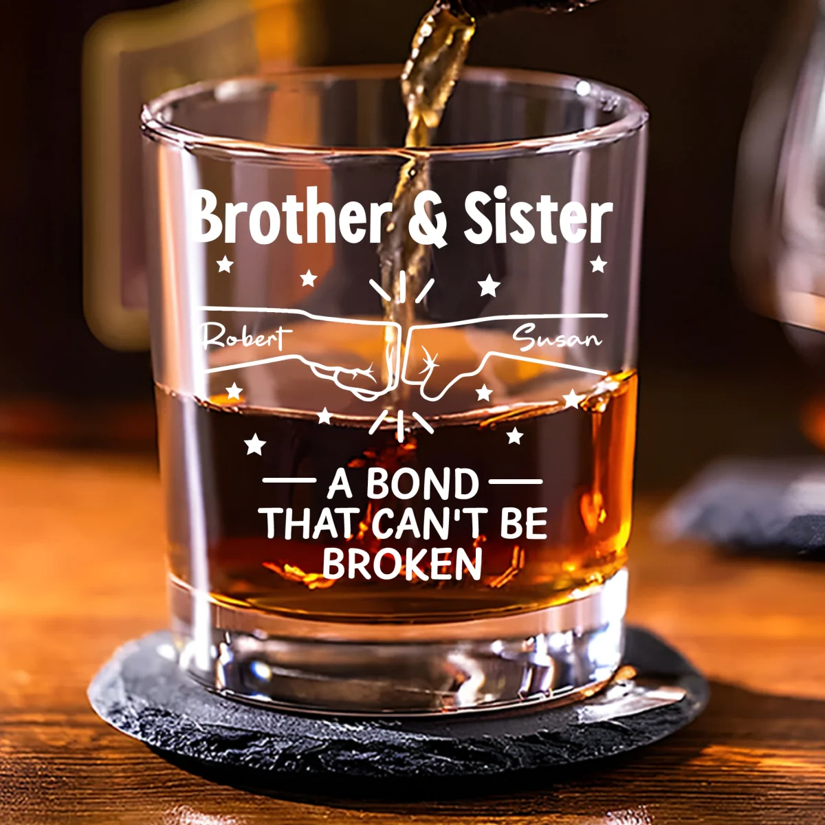A Bond Between Brothers - Personalized Custom Whiskey Glass - Image 7