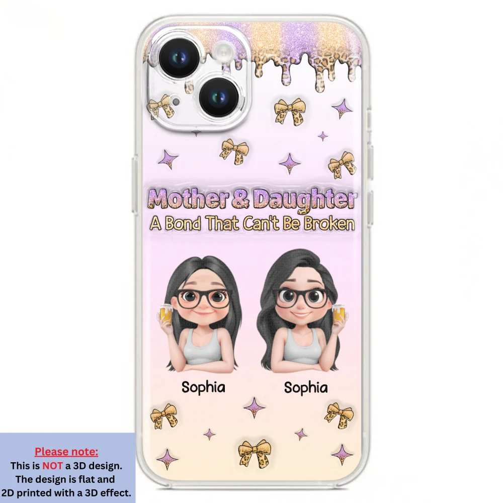 A Bond Between Mother And Daughter - Personalized Custom 3D Inflated Effect Phone Case - Image 17