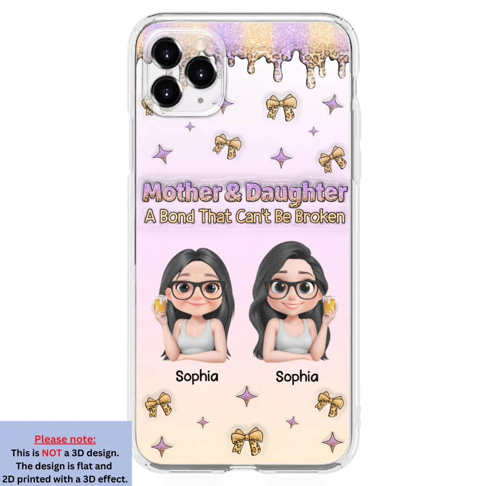 A Bond Between Mother And Daughter - Personalized Custom 3D Inflated Effect Phone Case - Image 9