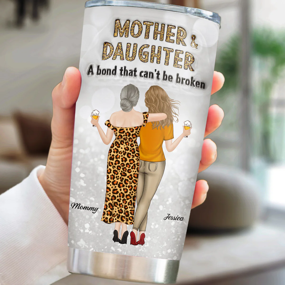 A Bond Can't Be Broken Version 2 - Personalized Custom 3D Inflated Effect Tumbler - Image 2