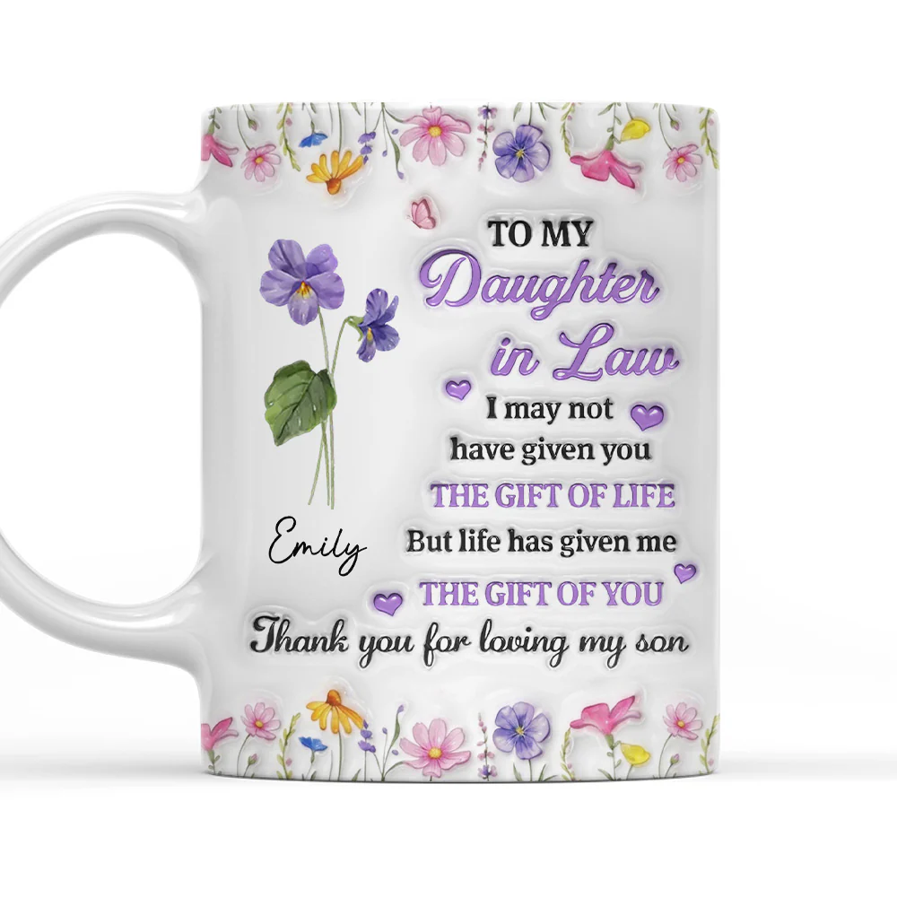 A Daughter By Heart - Personalized Custom 3D Inflated Effect Mug