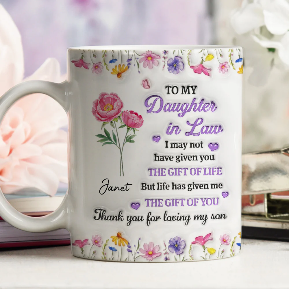 A Daughter By Heart - Personalized Custom 3D Inflated Effect Mug - Image 5