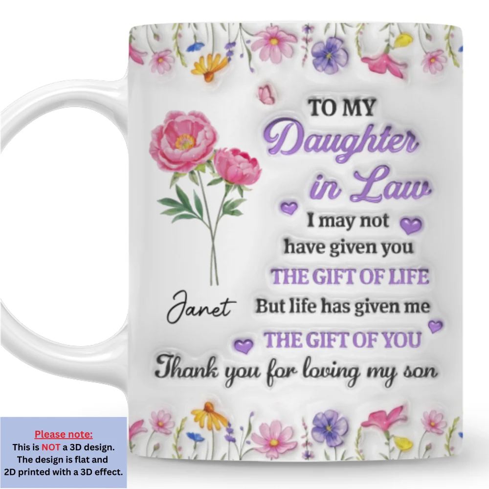 A Daughter By Heart - Personalized Custom 3D Inflated Effect Mug - Image 8