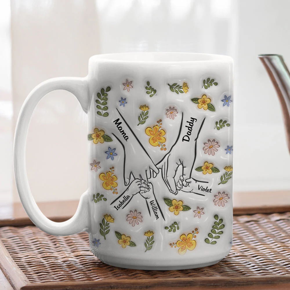 A Family Is A Round Of Love - Personalized Custom 3D Inflated Effect Mug - Image 2