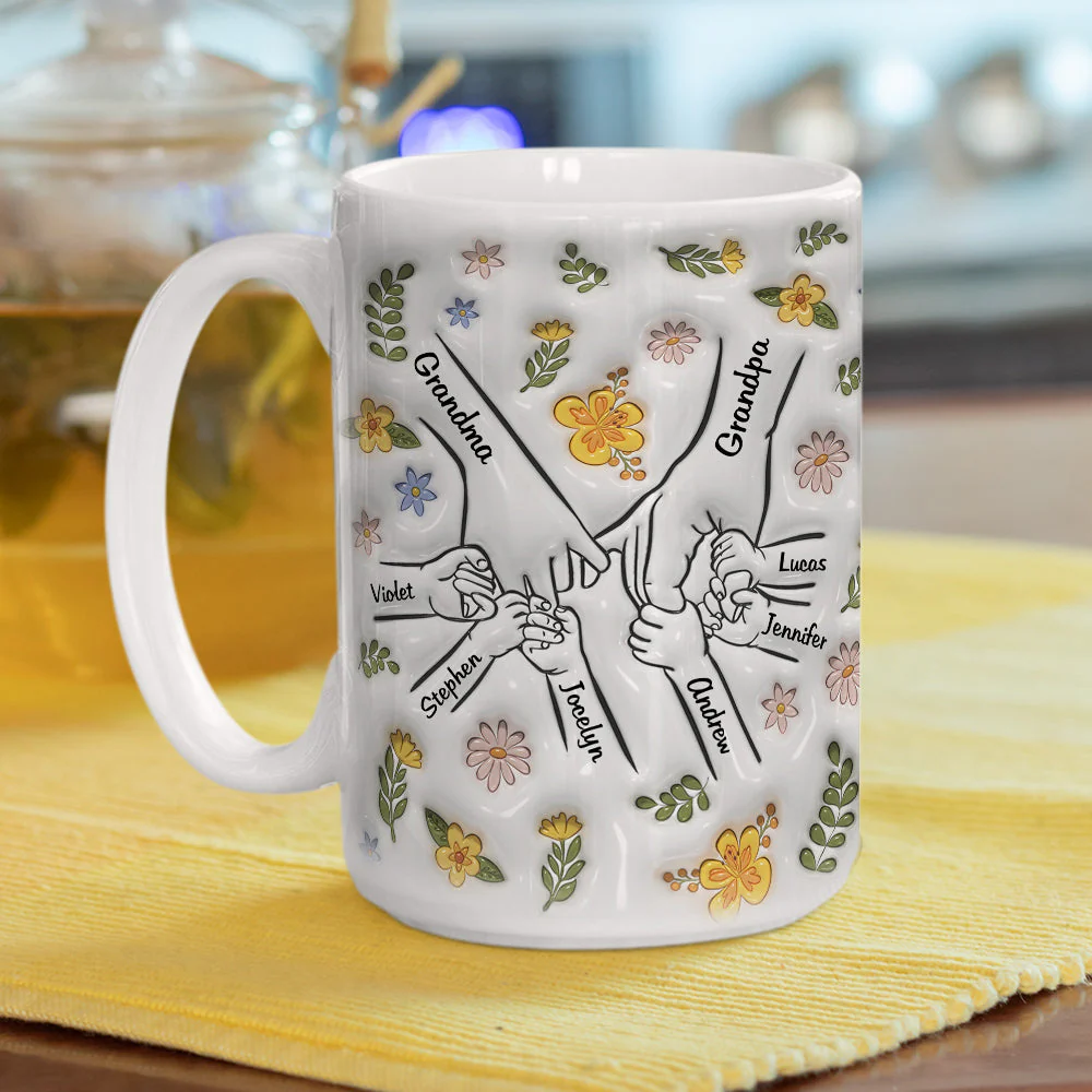 A Family Is A Round Of Love - Personalized Custom 3D Inflated Effect Mug - Image 3